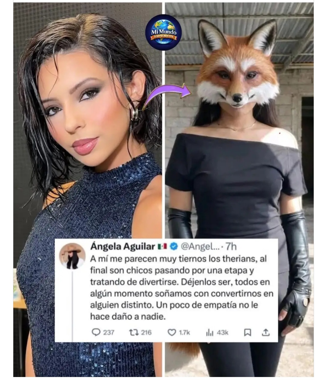 Ángela Aguilar apoya la tendencia de therians y pide…Ver más